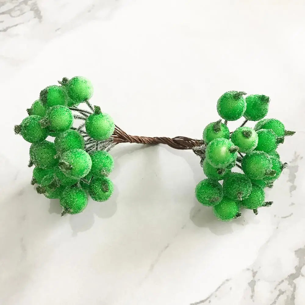 DecorBites™ Green Plant Flower Cherry Stamen Berries Bundle for DIY Decor and Gifts