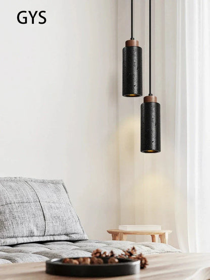 DecorBites™ Black Stone Bedside Chandelier, Modern Nordic Design, E27 LED Pendant Lamp