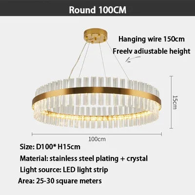 DecorBites™ Crystal LED Ring Chandelier | Modern Pendant Light Fixture