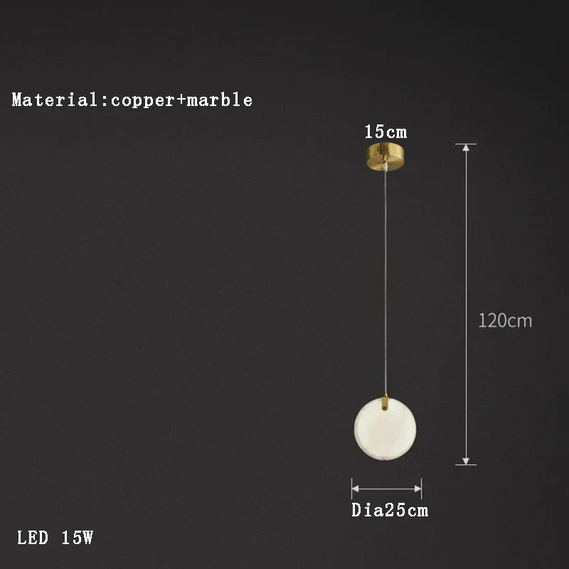 DecorBites™ Alabaster Marble Pendant Lights for Luxury Dining Room, Kitchen & Bar Décor