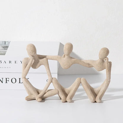 Abstract Friendship Figurine by DecorBites™ - Resin Best Friend Statue for Home Decor