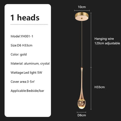 DecorBites™ Crystal Chandelier: Modern LED Pendant Light for Villa Living Room and Attic