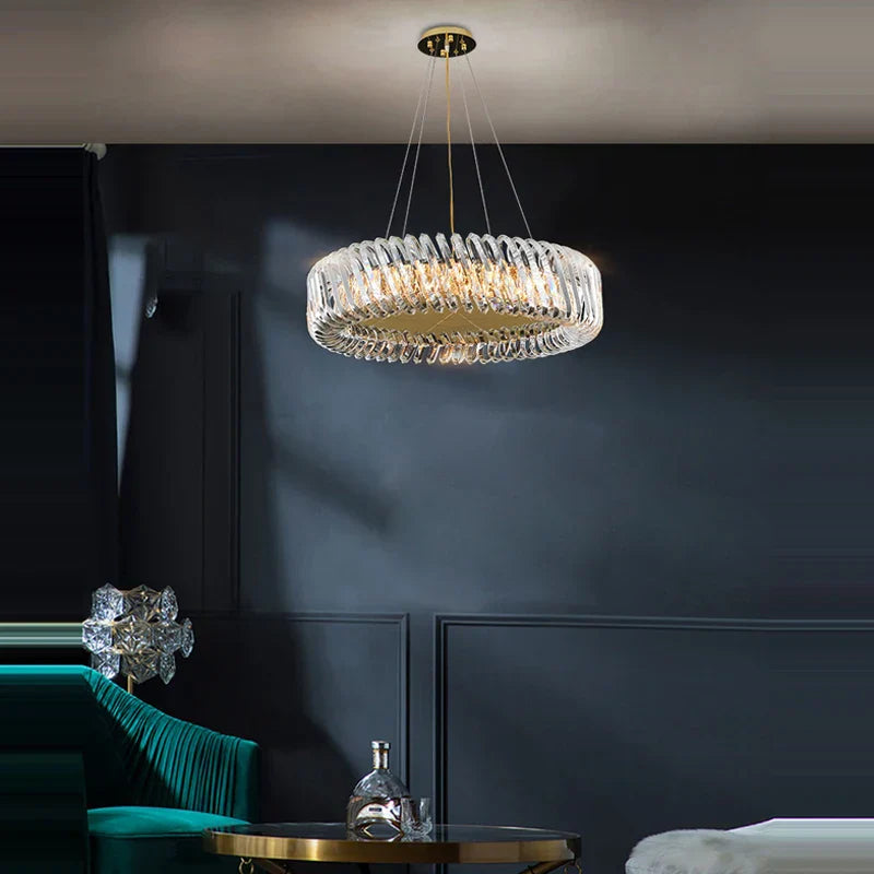 DecorBites™ Gold LED Chandelier 2025 New Trend for Living Room