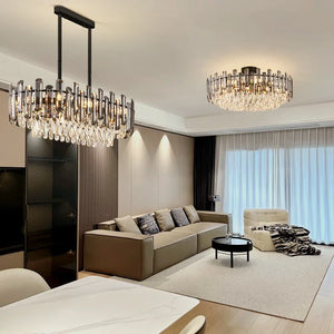 ™ Gold Crystal Ceiling Chandelier: Luxury Modern LED Pendant for Home Décor