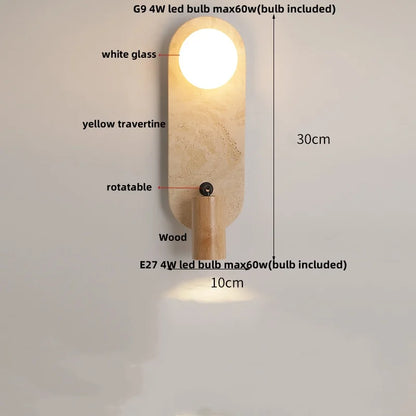 DecorBites™ Black Iron LED Wall Light Fixture Coffee Nordic Wood Switch Bedside Lamp