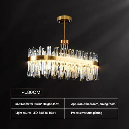 DecorBites™ Crystal Chandeliers: Round LED Luxury Ceiling Pendant Lights for Elegant Home Decor.
