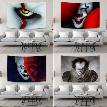 DecorBites™ Halloween Psychedelic Tapestry Curtains for Horror Movie Home Decoration