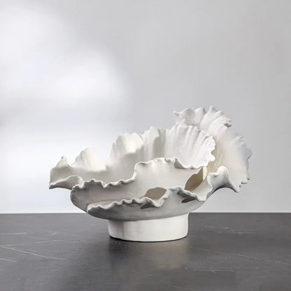 DecorBites™ Ceramic Wavy Flower Vase - Home Decoration and Storage Organization