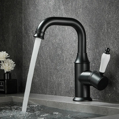 DecorBites™ Brushed Gold Basin Faucet Deck Mounted Sink Tap Hot Cold Chrome Brass