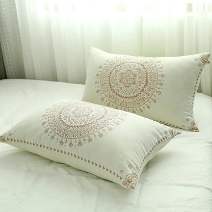 DecorBites™ Japanese Cotton Single Bedspread with Pillow Towel - Floral Birds Design