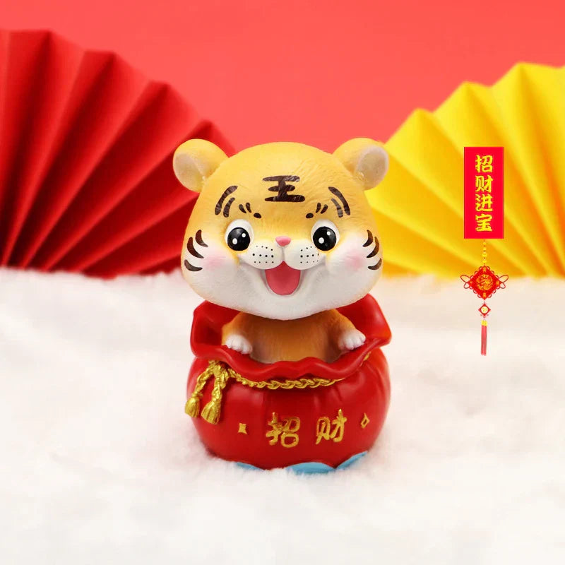 DecorBites™ Lucky Tiger Figurine | New Year Fortune Symbol Home Decor Miniature