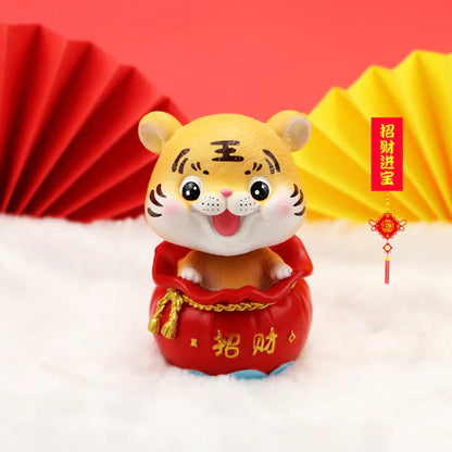 DecorBites™ Lucky Tiger Figurine | New Year Fortune Symbol Home Decor Miniature