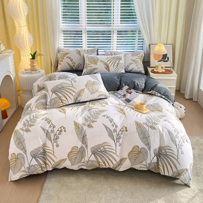 DecorBites™ Cotton Single Duvet Cover - Skin Friendly Quilt Cover for Single King Bed
