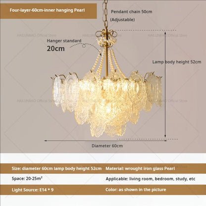 DecorBites™ Cream Crystal Chandelier: French Light Luxury for Living Room, Bedroom, Dining Room
