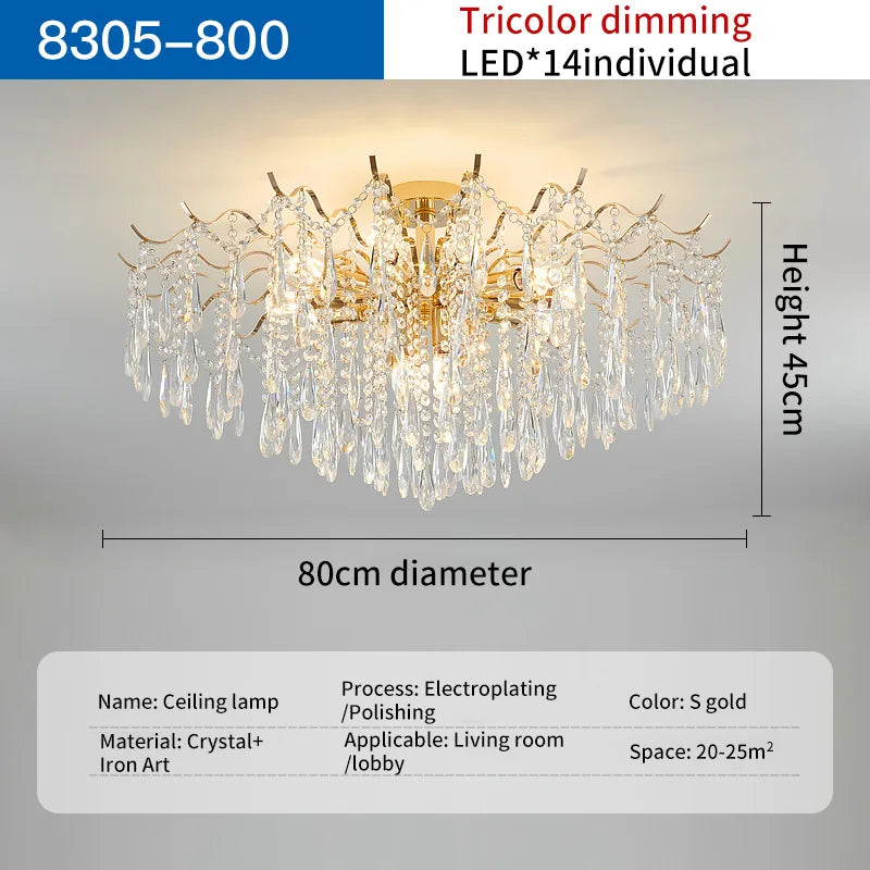 DecorBites™ Crystal Chandelier | Luxury Living Room Light | Creative Elegant Lighting
