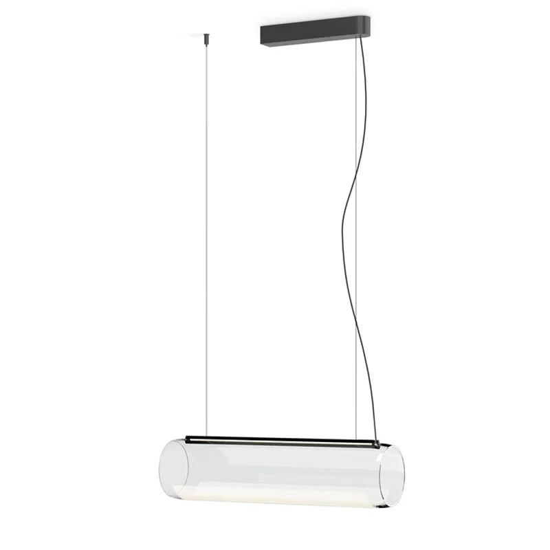 DecorBites™ Clear Glass Cylinder Chandelier - Modern Decorative Indoor Suspension Lamp