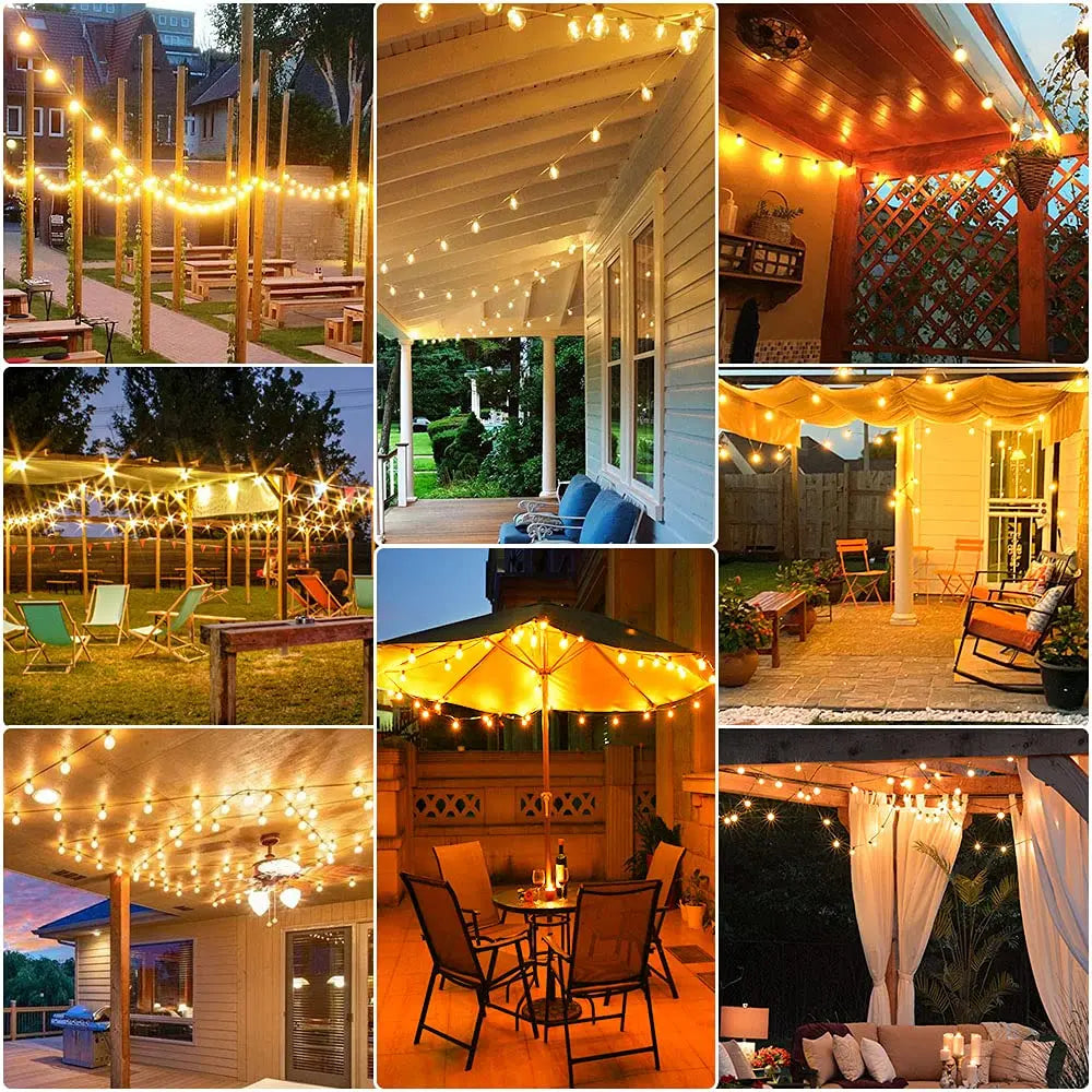 DecorBites™ Amber Glass Bulb Dimmable LED String Lights Connectable for Party Wedding Decor