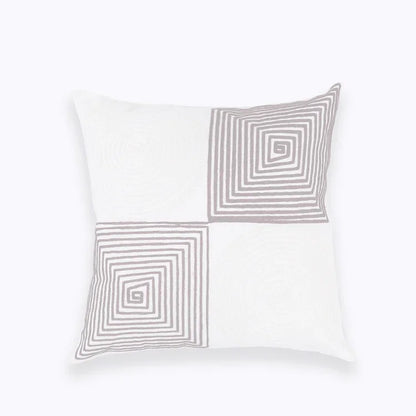 DecorBites™ Blue Floral Mandala Leaves Wave Embroidered 45x45cm Cotton Pillow Cover