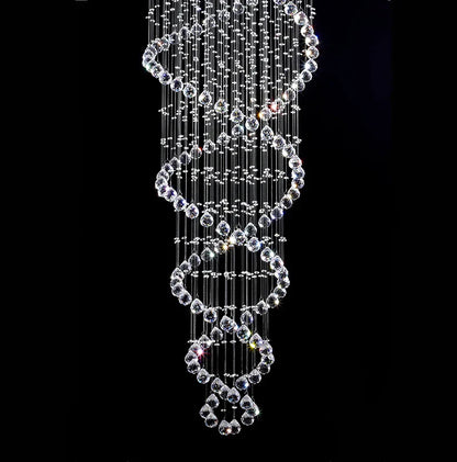 DecorBites™ Crystal LED Chandelier for Staircase Stair Luxury Hotel Pendant Lights
