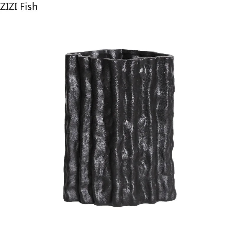 DecorBites™ Glacial Ceramic Vase: Hydroponic Flower Pots, Desk Decoration, Room Aesthetic Decor