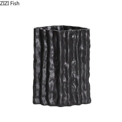 DecorBites™ Glacial Ceramic Vase: Hydroponic Flower Pots, Desk Decoration, Room Aesthetic Decor