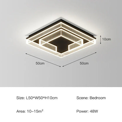 DecorBites™ LED Black Chandelier Acrylic Ceiling Lamp: Modern Luxur Lighting for Home & Office