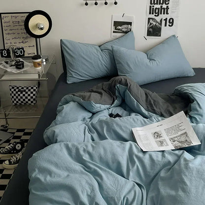 DecorBites™ Cotton Bedding Set with Comforter Cover, Sheet, and Pillowcase Set