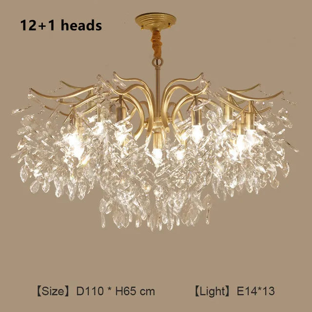 DecorBites™ Crystal Chandelier: Modern Luxe LED Branch Lighting for Living Room and Bedroom.