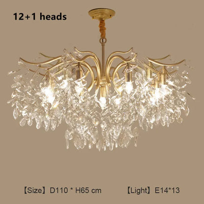 DecorBites™ Crystal Chandelier: Modern Luxe LED Branch Lighting for Living Room and Bedroom.