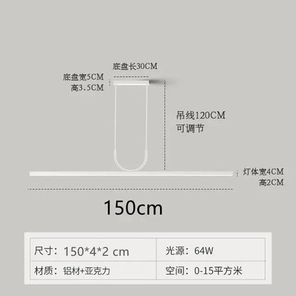 DecorBites™ Black LED Ceiling Chandelier: Modern Simple Kitchen Island Pendant Lamp for Home Decor