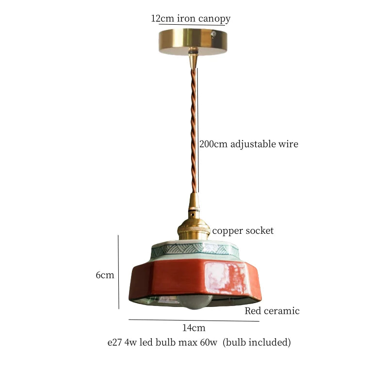 DecorBites™ Beige Ceramic LED Pendant Lamp for Home and Commercial Spaces