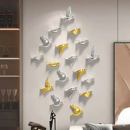 DecorBites™ 3D Bird Resin Statue Wall Decor for Children's Room - Animal Figurine Ornament