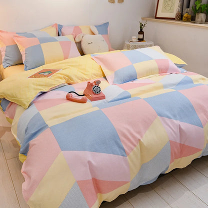 DecorBites™ Cotton Printed Bedding Set: Thick & Cozy Single Bedclothes for Adults & Kids