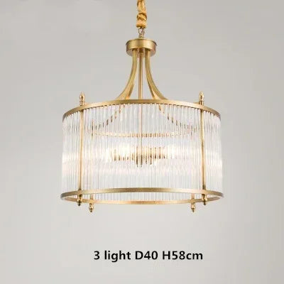 ™ Golden Copper Glass Chandelier LED Ceiling Pendant Light