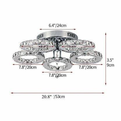 DecorBites™ Crystal LED Rings Ceiling Chandelier Dimmable Luminaire