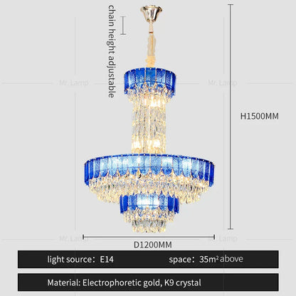 DecorBites™ Crystal Chandelier: Postmodern Multi-layer Luxury for Villa, Hotel Lobby, and Living Room