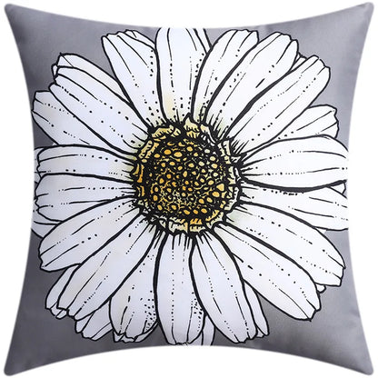 DecorBites™ Blue Floral Cushion Cover 45x45cm for Modern Home Decor & Office Sofa