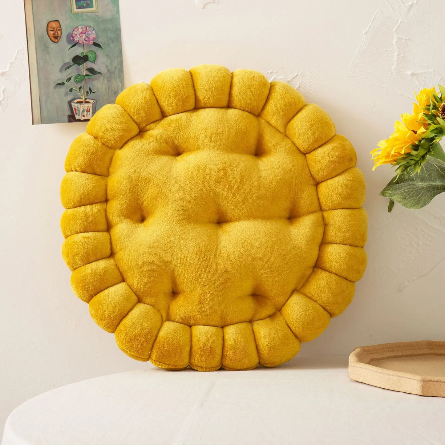 DecorBites™ Cookie Biscuit Cushion Soft Throw Pillow for Living Room Chair