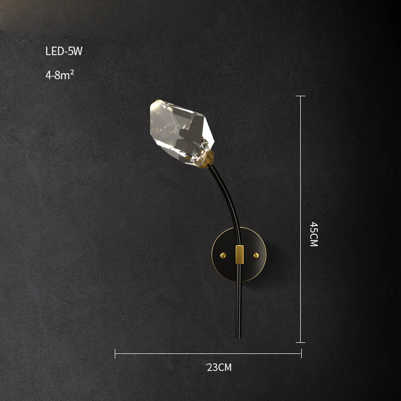 DecorBites™ Black Gold Crystal Chandelier LED Light for Luxury Home Decor