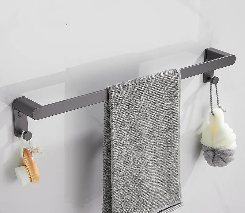DecorBites™ Bathroom Hardware Set: Towel Rack, Shelf, Paper Holder, Towel Holder, Toilet Brush Holder
