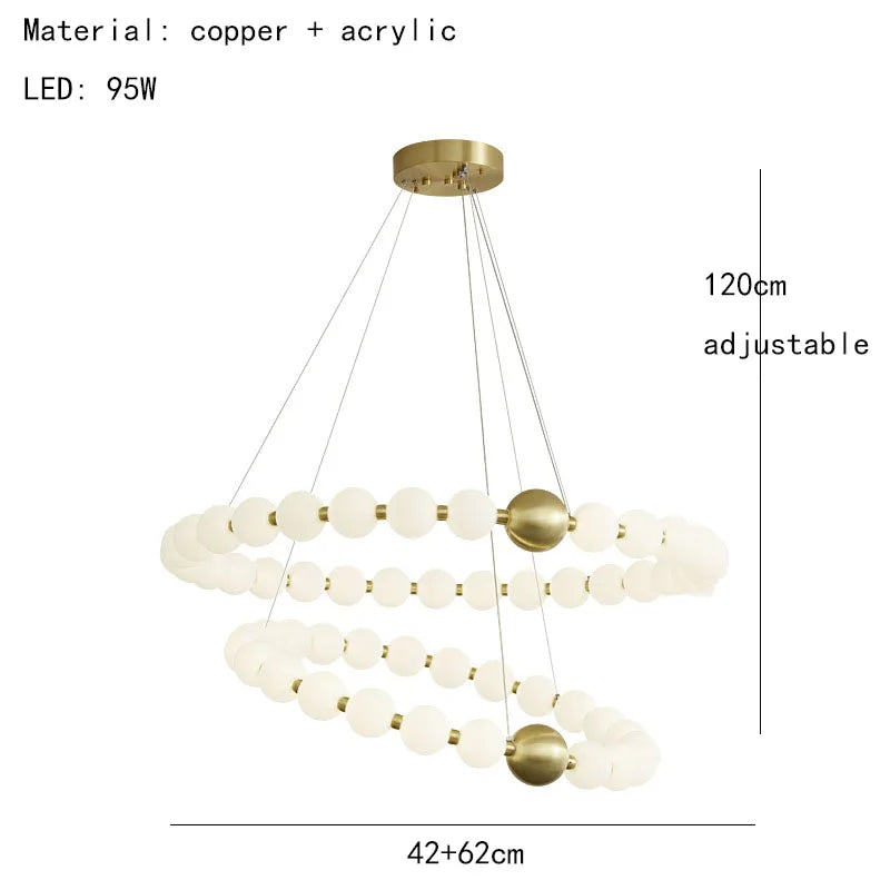 DecorBites™ Brass LED Chandelier with Acrylic Ball - High Quality Dimmable Lighting