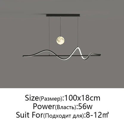 DecorBites™ LED Pendant Light - Modern White/Black Long Line for Home, Restaurant, Office