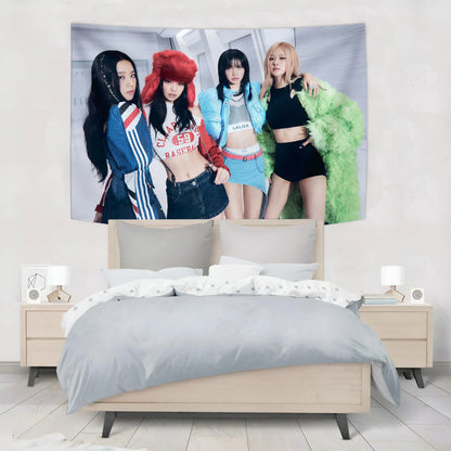 DecorBites™ Kpop Black Pink Girl Group Tapestry Banner Concert Decorative Painting
