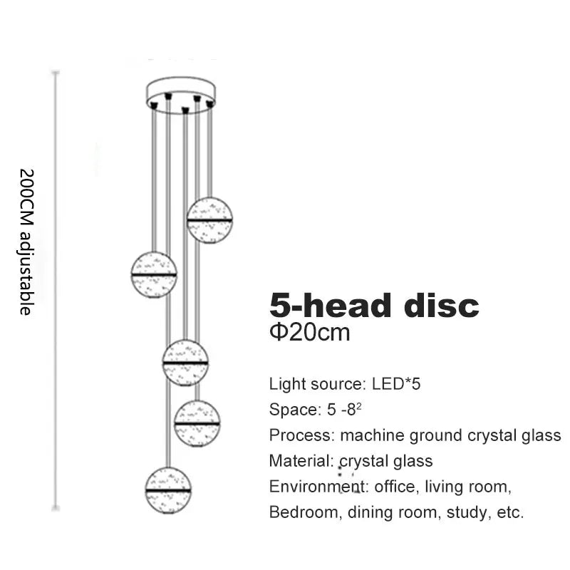 DecorBites™ Crystal Ball LED Chandelier for Modern Living Room & Bedroom décor