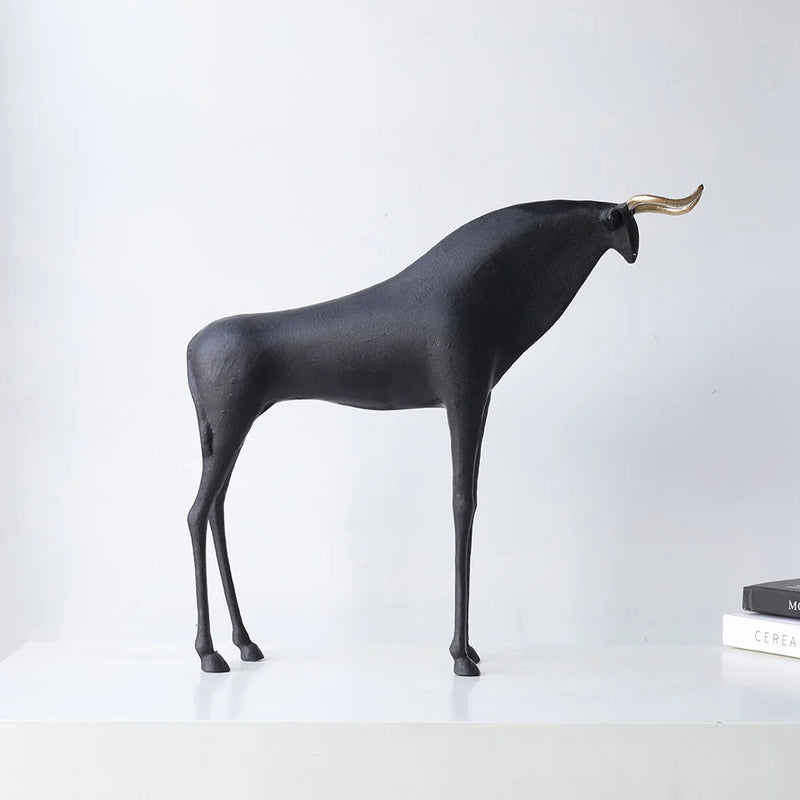 DecorBites™ Iron Horse Figurine: Abstract Animal Cattle Ornament for Home Decor