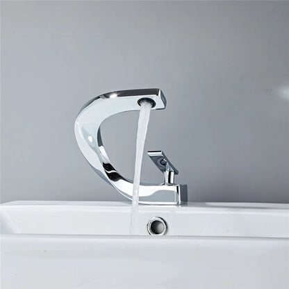 DecorBites™ Black Basin Faucet Brushed Gold Bathroom Mixer Tap Hot Cold Lavotory Chrome
