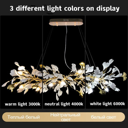 DecorBites™ Ginkgo Leaf Crystal Chandelier for Home Décor