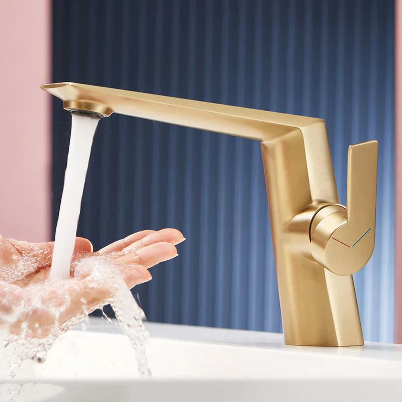™ Gold Basin Faucet Single Handle Bathroom Sink Mixer Tap Brushed Gold