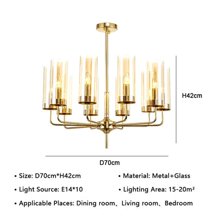 DecorBites™ American Lustre Glass Chandelier LED Pendant Light Fixture