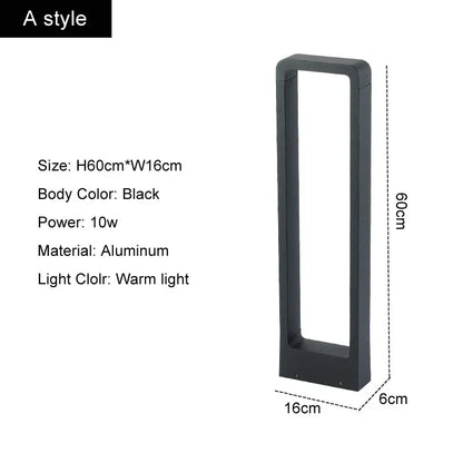 DecorBites™ LED Lawn Lamp: Waterproof 10W Modern Aluminum Garden Light for Villa Courtyard Landscape and Bollards